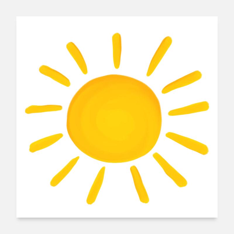 Sonne - Poster 60x60 cm - Weiß