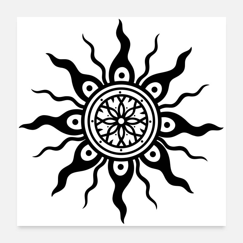 Sonne Sonnenrad Mittsommer Poster 60x60 cm