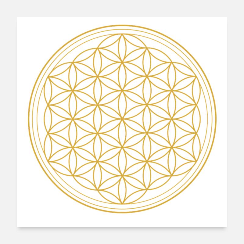 FLEUR DE VIE (OR) Poster 60 x 60 cm