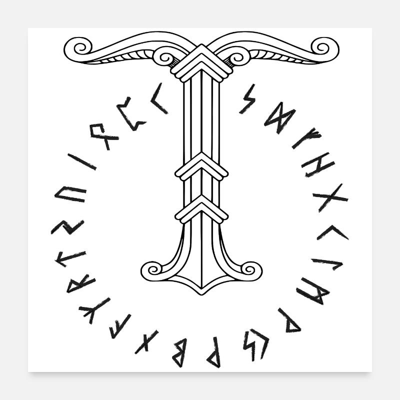 Irminsul Viking symbol Poster 24" x 24" (60x60 cm)
