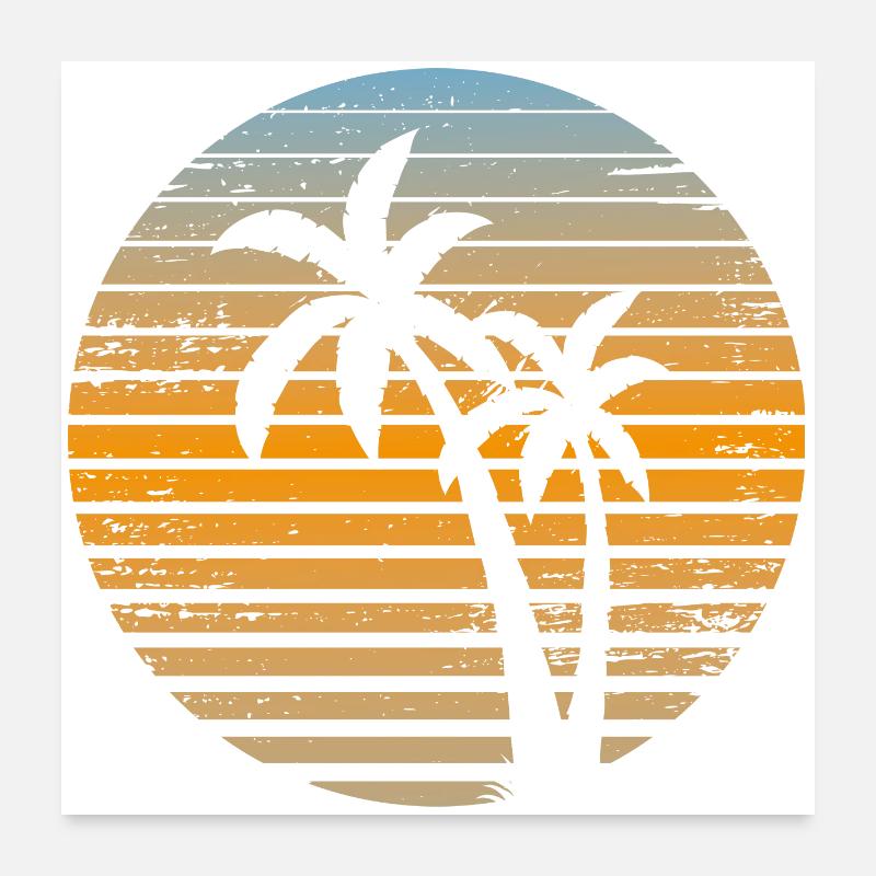 Palmier Crépuscule Strié Poster 60 x 60 cm