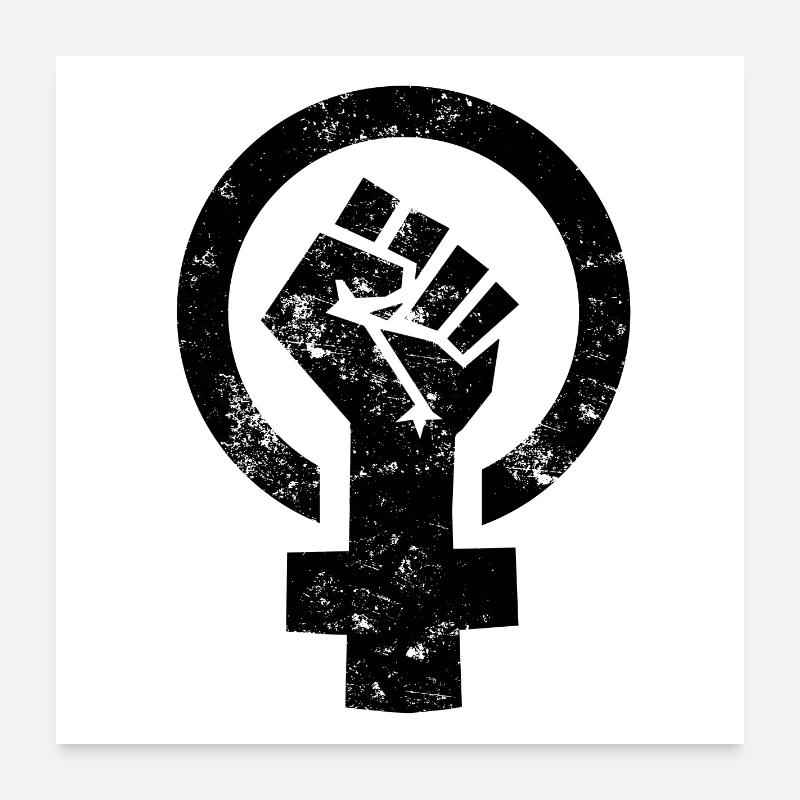 Frauen Power Venus Symbol - Poster 60x60 cm - Weiß