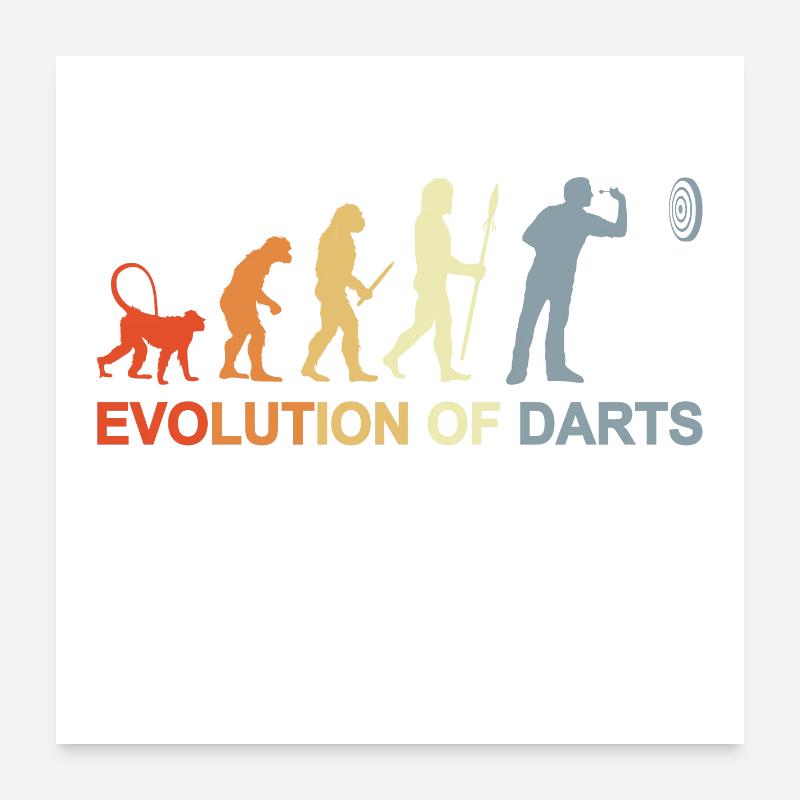 Vintage Dart Evolution - Poster 60x60 cm - Weiß