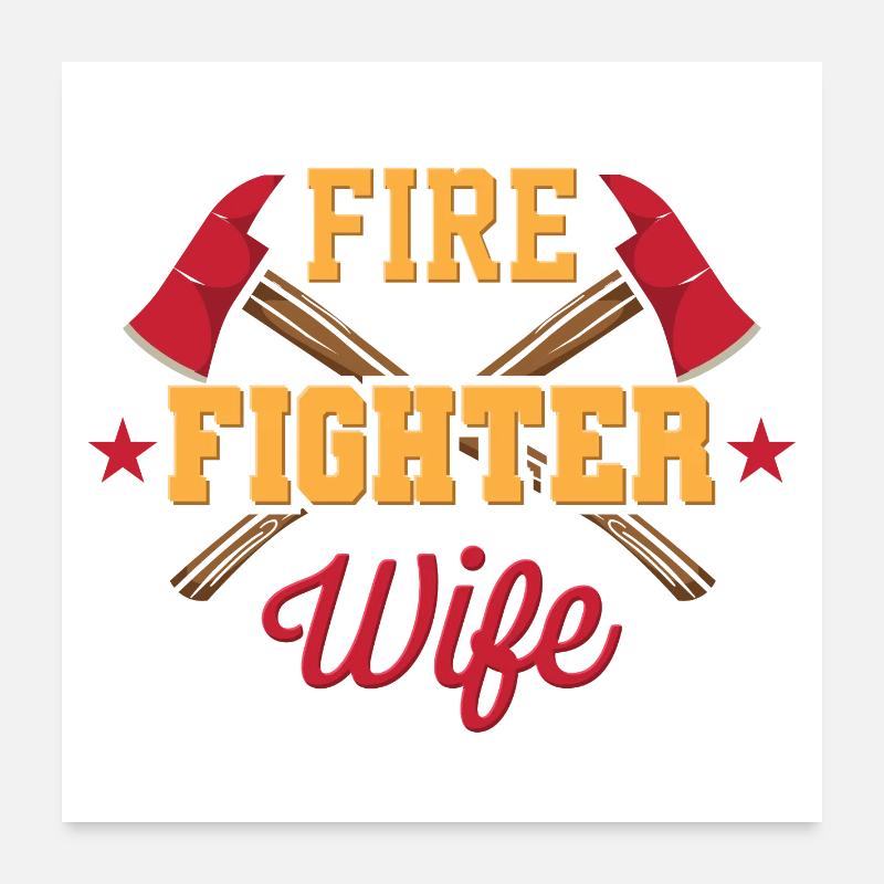 Feuerwehrfrau Poster 60x60 cm