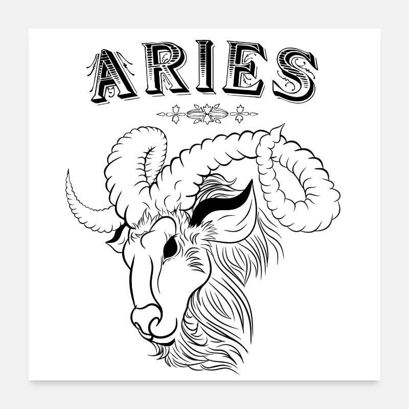 Aries zodiac sign Aries Aries Poster 24" x 24" (60x60 cm)
