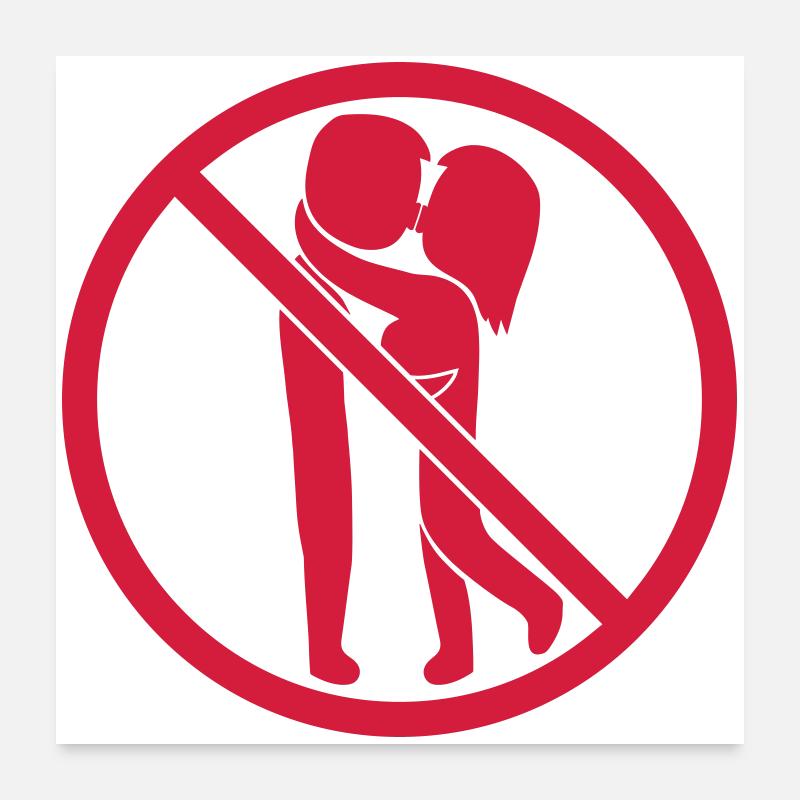 Signe interdit Baiser Poster 60 x 60 cm