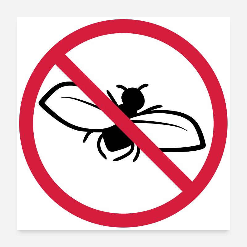 Bouclier interdit de mouche Poster 60 x 60 cm