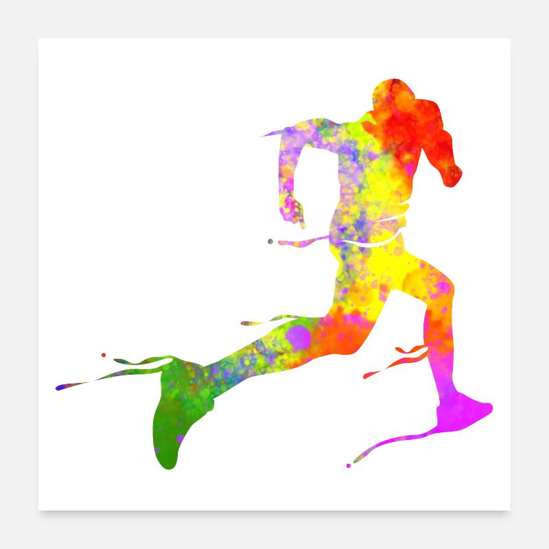 Coureurs de semi-marathon Sprint J’adore courir Poster 60 x 60 cm