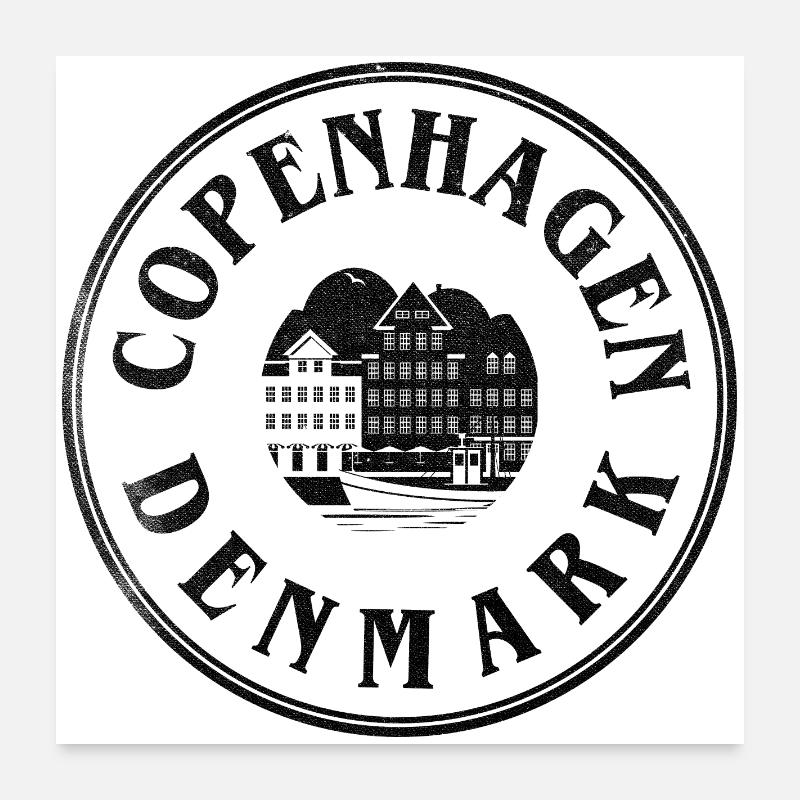 Copenhagen Denmark – Waterfront Emblem Poster 60x60 cm