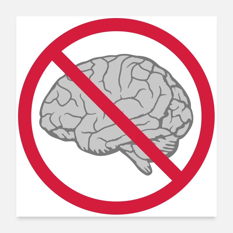 Brain Forbidden Shield Poster 24" x 24" (60x60 cm)