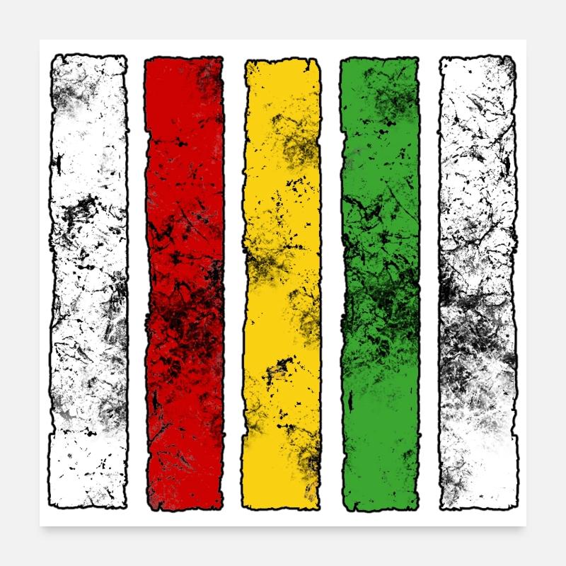 Signe Reggae - Poster 60 x 60 cm - blanc