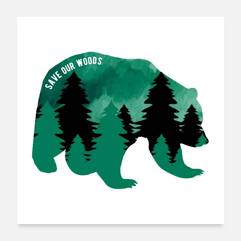 Climate Change Environmental Protection Bear Poster 24" x 24" (60x60 cm)