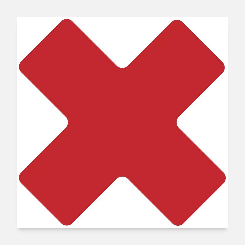 Crimson X Geometric Tee Poster 24" x 24" (60x60 cm)