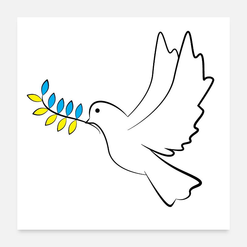 Friedenstaube Ukraine Poster 60x60 cm
