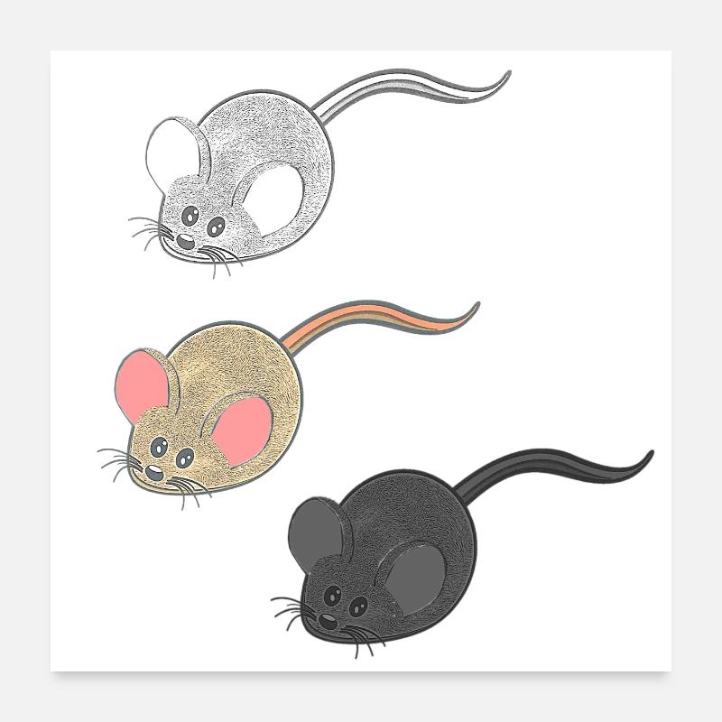 geschenkideen mäuse, Drei Mäuse, Mäuse Fan Poster 60x60 cm