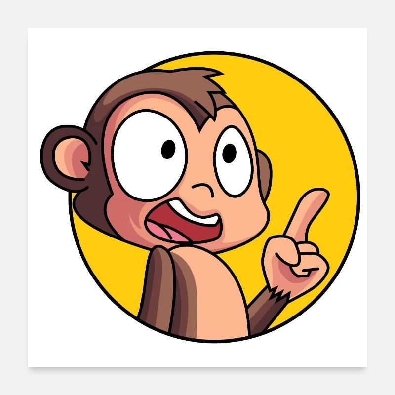 Singe intelligent Poster 60 x 60 cm