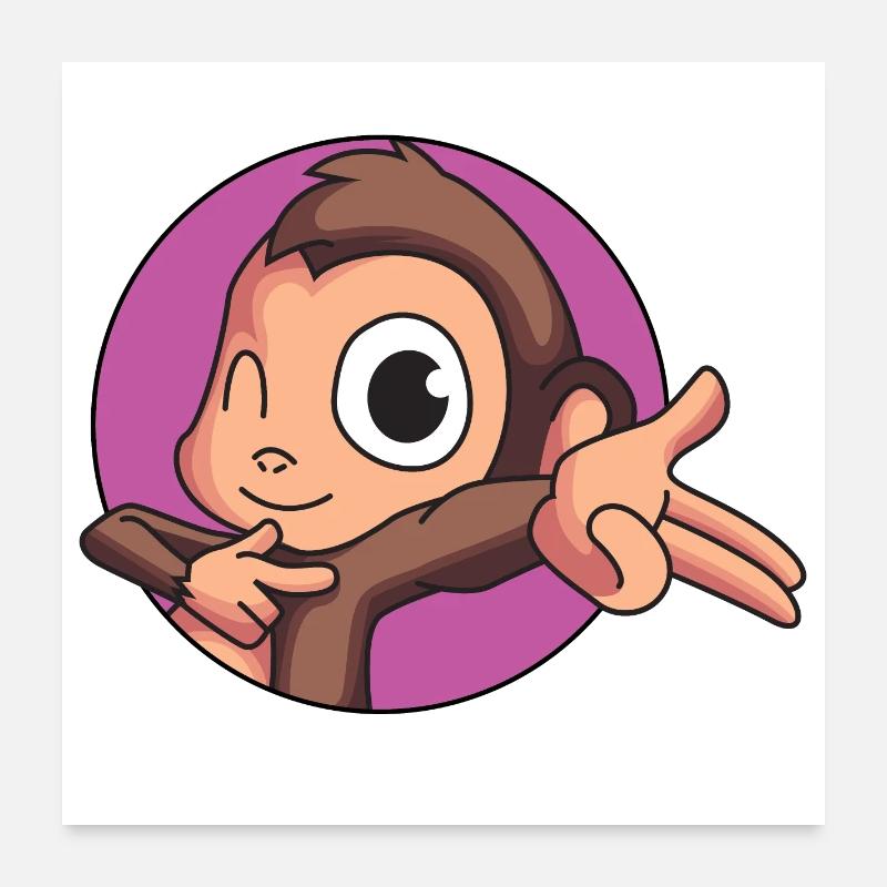 Cheeky monkey Poster 24" x 24" (60x60 cm)