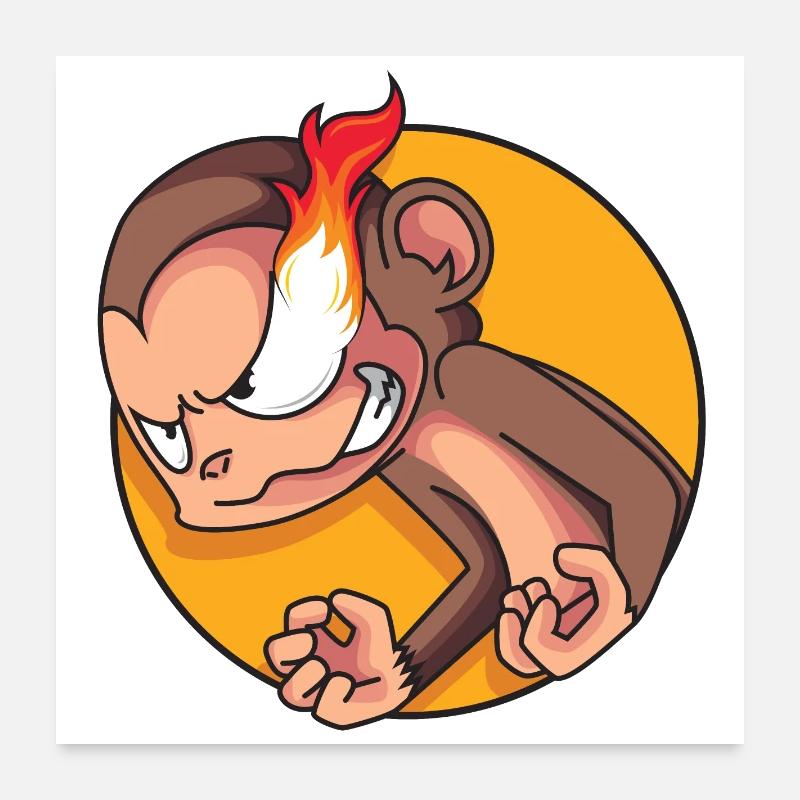 Rage-Äffchen Poster 60x60 cm