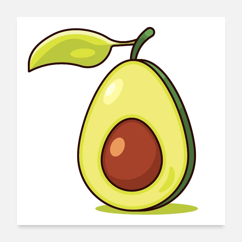 Avocado - Poster 60x60 cm - Weiß