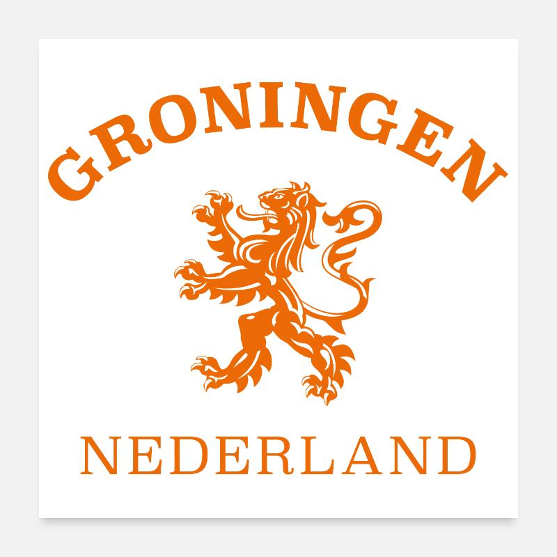 GRONINGEN Nederland, Pays-Bas, Pays-Bas - Poster 60 x 60 cm - blanc