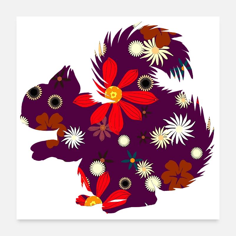 Herbstoutfit freizeit, eichhörnchchen design Poster 60x60 cm