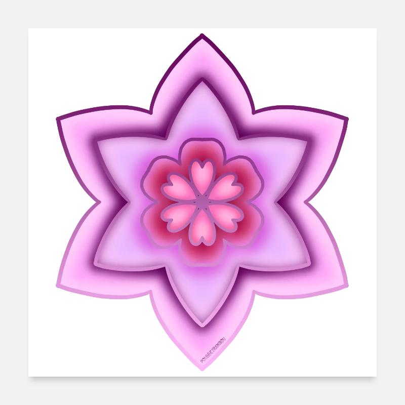 Fleur De Cerisier Coloré ! By Pousse2Bambou ! Poster 60 x 60 cm