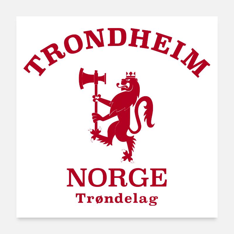TRONDHEIM Norwegen Norway Norge - Poster 60x60 cm - Weiß