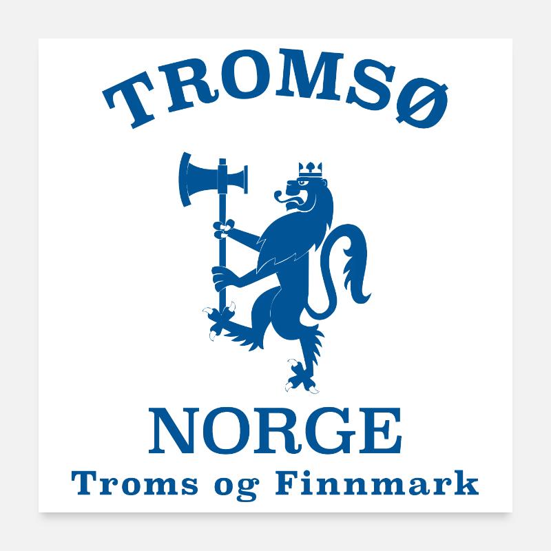 TROMSO Norwegen Norway Norge - Poster 60x60 cm - Weiß