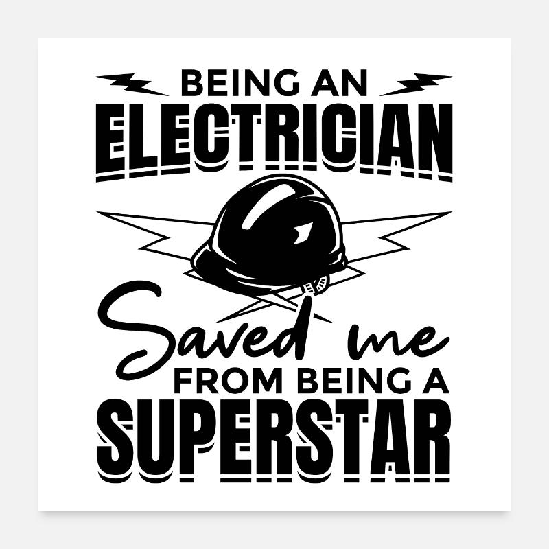 Lustiger Elektrikerwitz Poster 60x60 cm