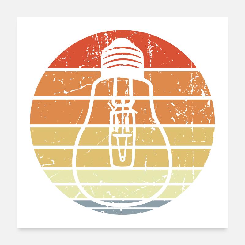 Vintage Light Bulb Poster 24" x 24" (60x60 cm)