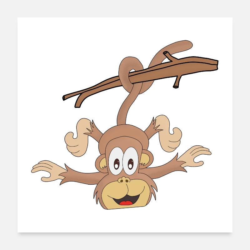 Hanging Monkey Poster 24" x 24" (60x60 cm)