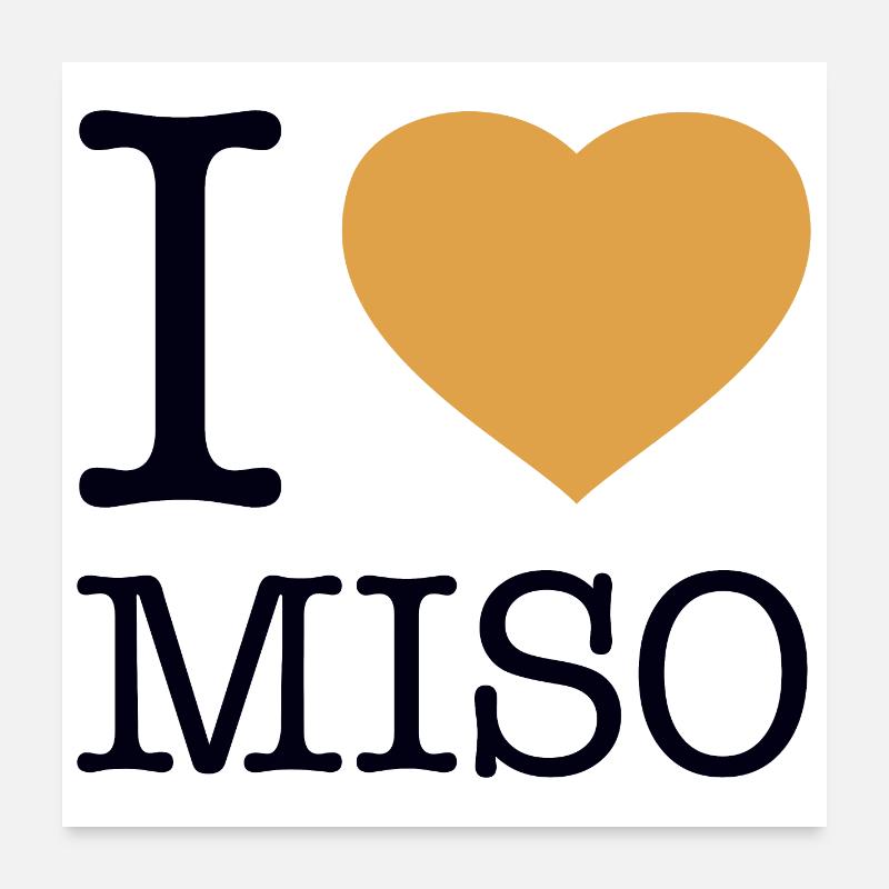 I LOVE MISO Sushi Poster 60x60 cm