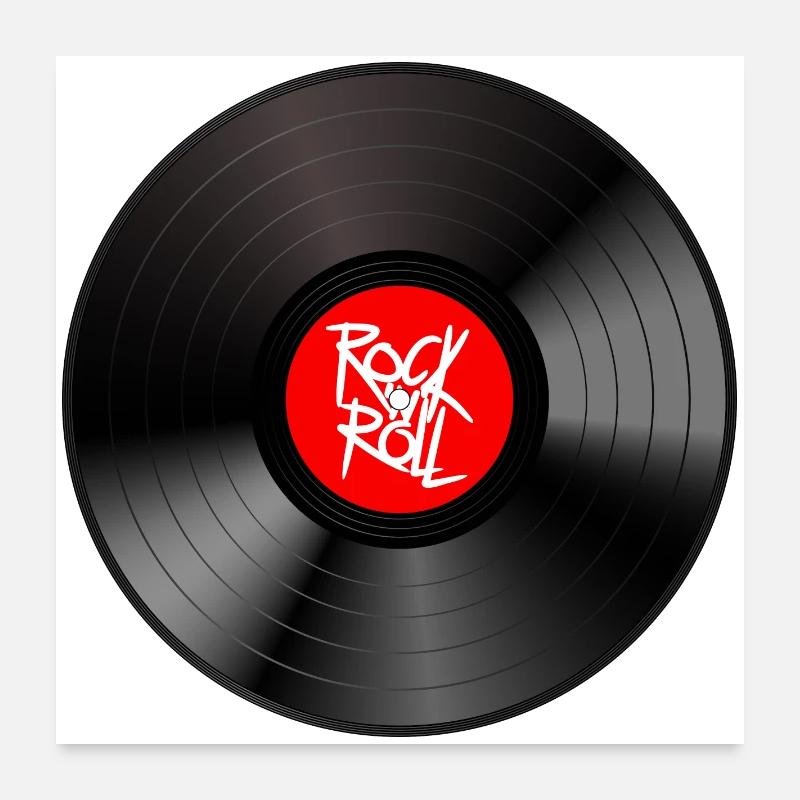 Rock 'n' Roll Vinyl: Ein Statement T-Shirt Poster 60x60 cm