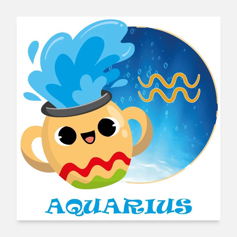 Sternzeichen Wassermann Poster 60x60 cm
