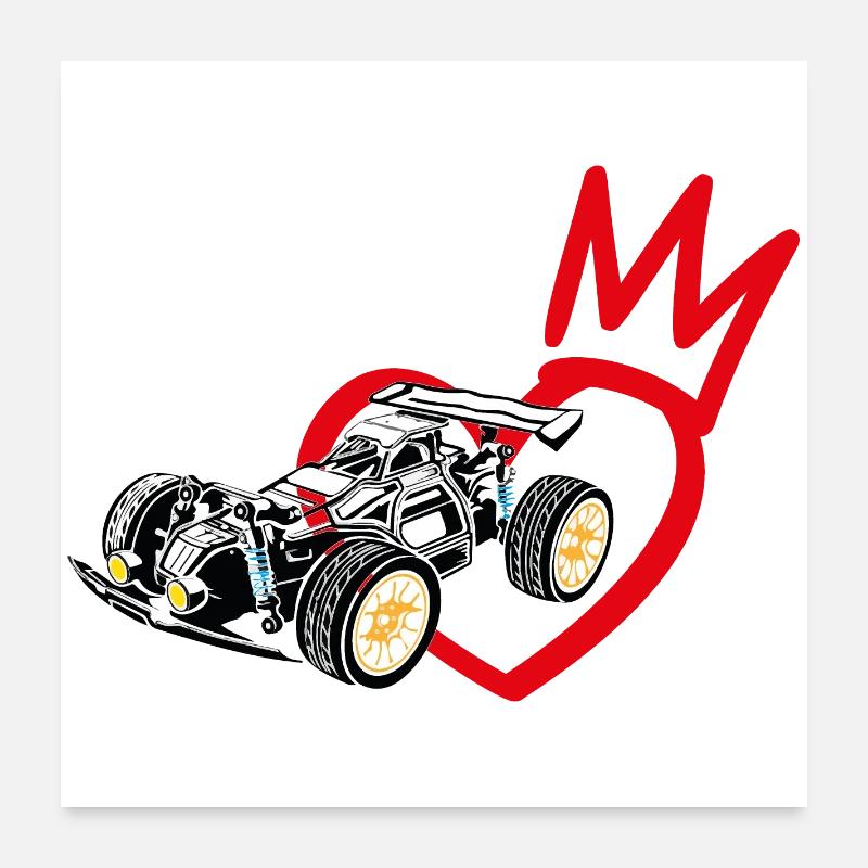 RC : une course de voitures dynamique et puissante Poster 60 x 60 cm