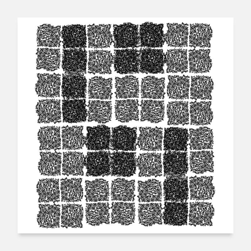 Abstract Cell Pattern in Black and White Poster 24" x 24" (60x60 cm)