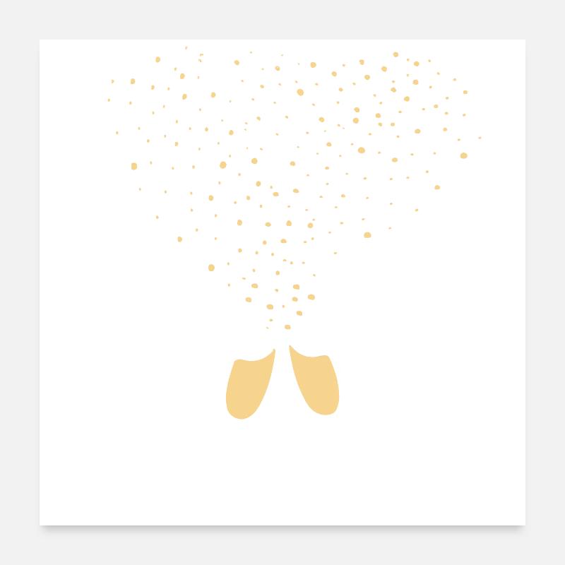 Prosecco pétillant - Vin mousseux - Motif pour trinquer Poster 60 x 60 cm