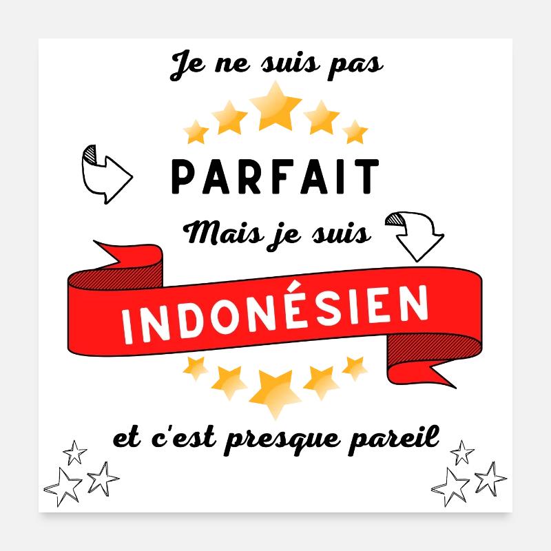 Ich bin nicht perfekt, aber ich bin Indonesier Poster 60x60 cm