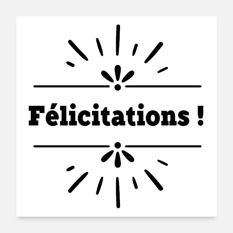 félicitations Poster 60 x 60 cm