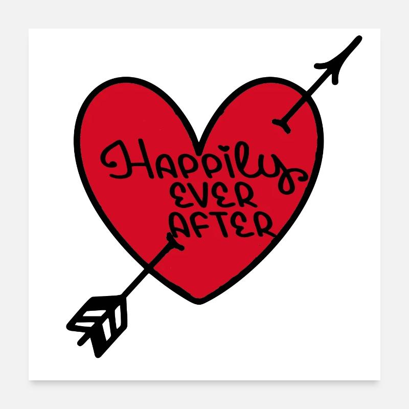 Rotes Herz Romantische Geschichte Poster 60x60 cm