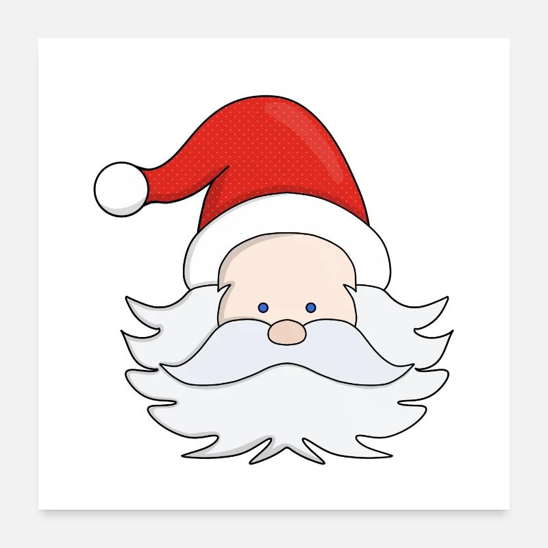 Süßer Weihnachtsmann - Poster 60x60 cm - Weiß