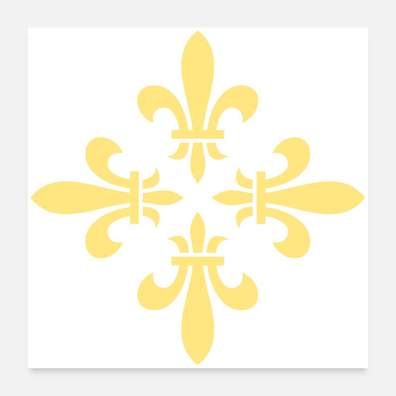 Lily Blossom Cross Pattern ORNAMENT - Vector Poster 24" x 24" (60x60 cm)