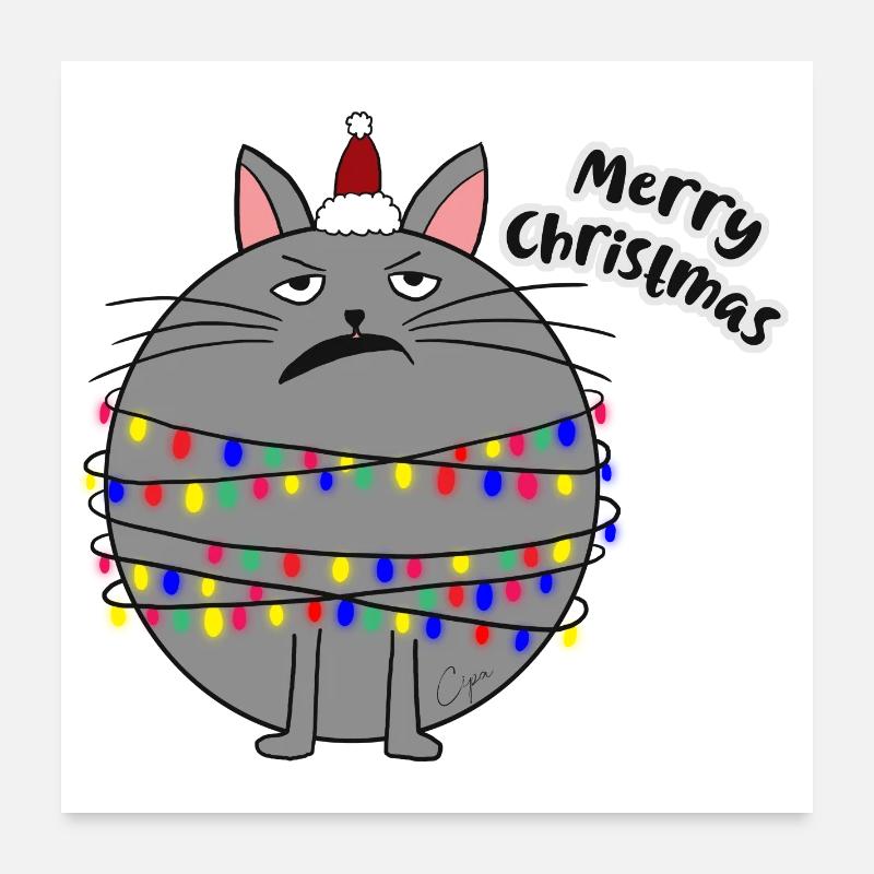 Frohe Weihnachten - Poster 60x60 cm - Weiß