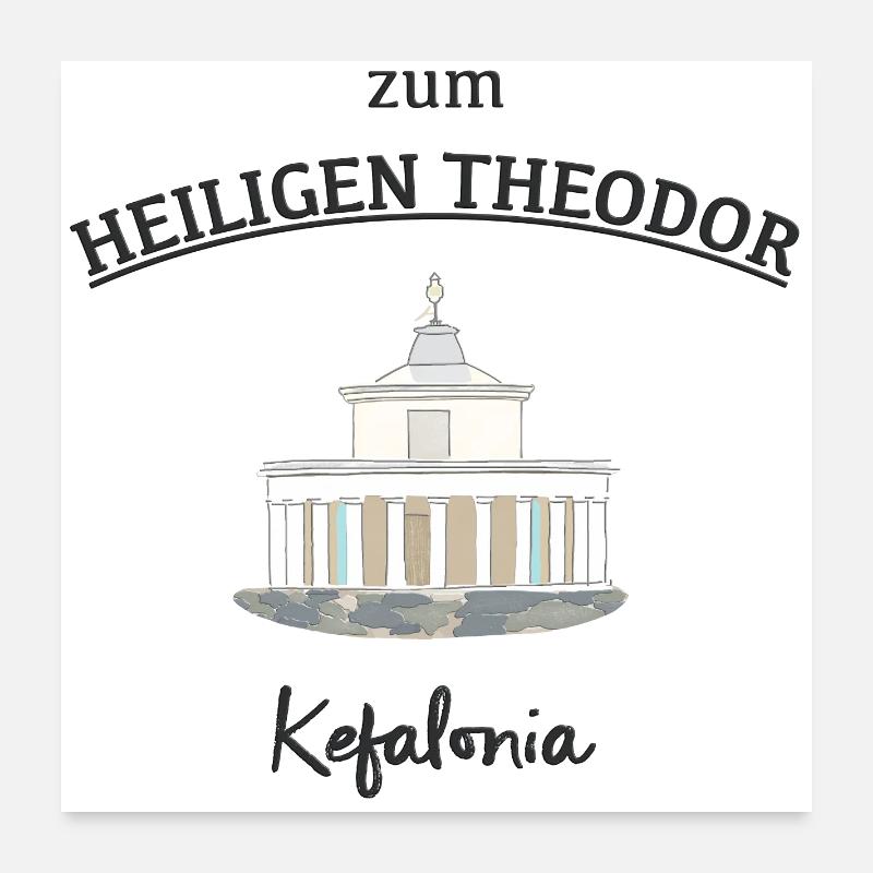 Grèce, Céphalonie, Phare de Saint-Théodore Poster 60 x 60 cm
