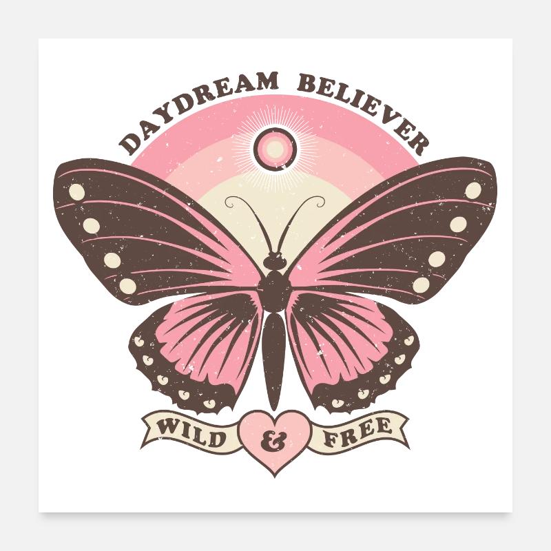 Boho Style Schmetterling Poster 60x60 cm