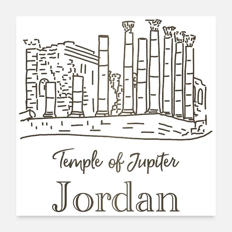 Jordanie, Jerash, Temple de Jupiter Poster 60 x 60 cm