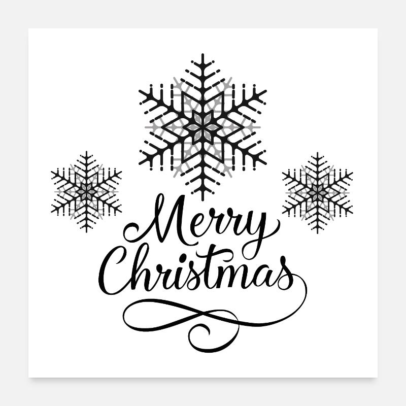 flocon de neige Joyeux Noël Poster 60 x 60 cm