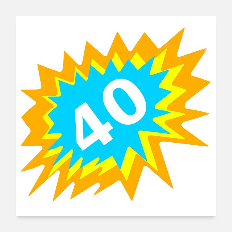 tolle Geburtstags tees, 40 bunt Poster 60x60 cm