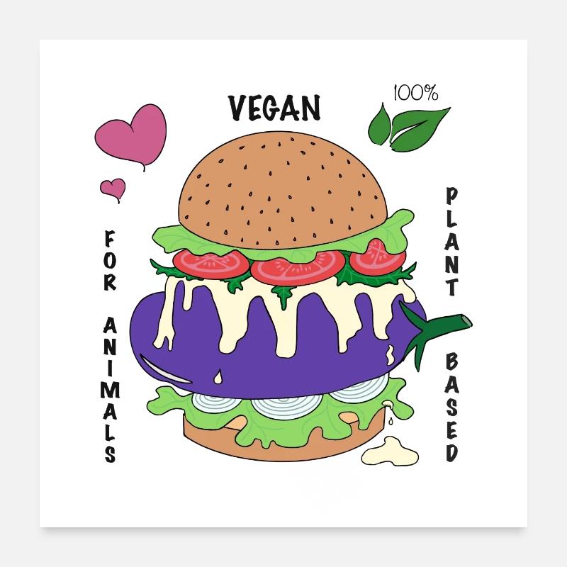 Affiche Burger Vegan Poster 60 x 60 cm