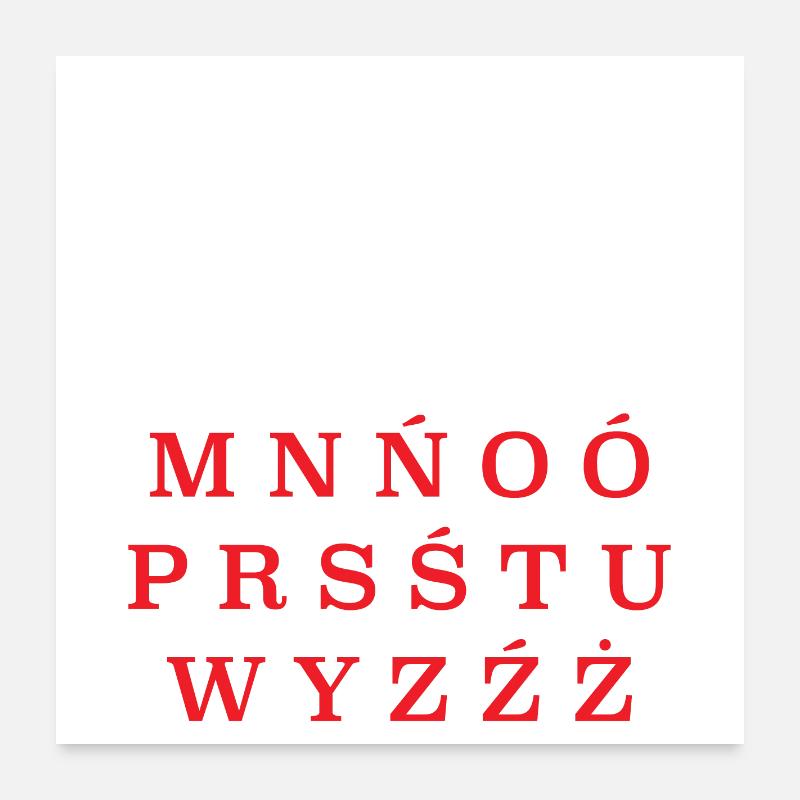 Poland Polska Polish Alphabet Flag Poster 24" x 24" (60x60 cm)